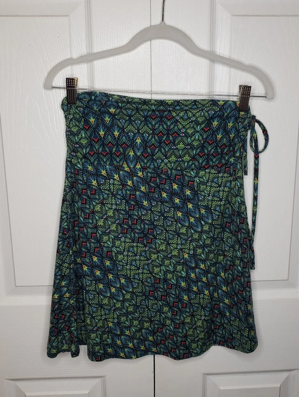 Patagonia Convertable Lithia Skirt in Teal & Navy Peacock Organic Cotton Boho S